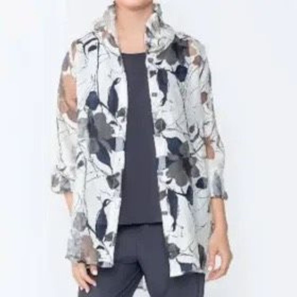 IC By Connie K Floral Button Down Tunic Oversized S